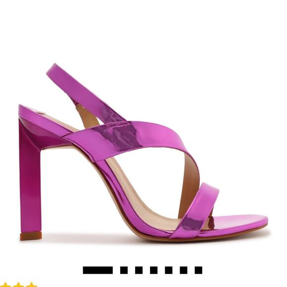 NEW Schutz Fuchsia Kelly Specchio Leather Strappy Sandal Heel Size 7, MSRP $118 - Picture 3 of 12